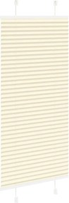 vidaXL Πλισέ περσίδα Κρέμα 65x100 cm Πλάτος υφάσματος 64,4 cm