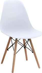 Σετ τραπεζαρία 5τμχ Allos - Nova Megapap χρώμα sapphire oak - λευκό 75x75x77εκ.