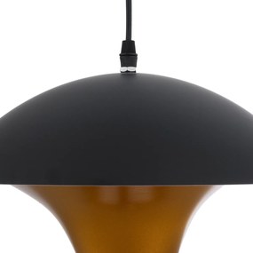 GloboStar SEVILLE BLACK 01269 Μοντέρνο Κρεμαστό Φωτιστικό Οροφής Μονόφωτο 1 x E27 AC220-240V IP20 - Φ35 x Υ35cm - Μαύρο Μεταλλικό Φιγούρα - 5 Χρόνια Εγγύηση - 01269