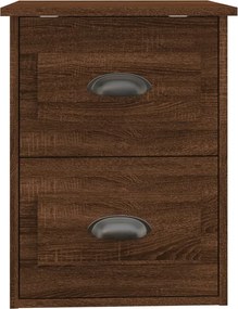 vidaXL Κομοδίνο Επιτοίχιο Καφέ Δρυς 41,5 x 36 x 53 εκ.