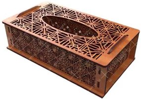 Σετ 2 τεμαχίων – Intra WOODEN LUXURY TISSUE BOX – Ξύλινη Θήκη Χαρτομάντιλων με Πολυτελές Διάτρητο Σχέδιο  16x22x49 cm Box58-01030