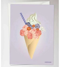 Ευχετήρια Κάρτα Δίπτυχη Ice Cream Flower VVF2020010XS 10,5x15cm Multi Vissevasse