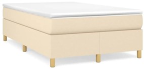 vidaXL Κρεβάτι Boxspring με Στρώμα Κρεμ 120x200 εκ. Υφασμάτινο