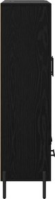 vidaXL Highboard CORONA Μαύρη Οξυά 69,5 x 31 x 115 εκ.