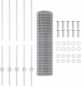 vidaXL Τεντώτο με στήριγμα Ασημί 1 x 10 m Ατσάλι