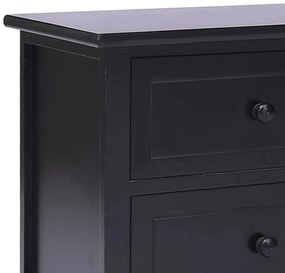 vidaXL Έπιπλο Τηλεόρασης Μαύρο 108x30x40 εκ. από Μασίφ Ξύλο Παυλώνιας