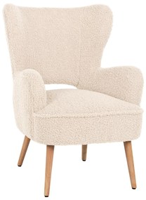 ARMCHAIR MYLIE  ECRU BOUCLE FABRIC 66X75X93Hcm.