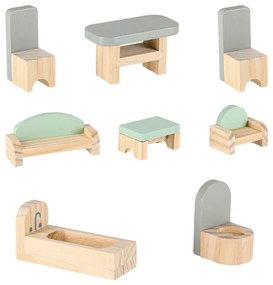 Ξύλινο Κουκλόσπιτο Ροζ KX3053 IKONKA