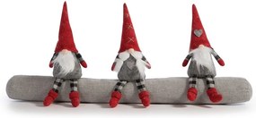 Στοπ Πόρτας Χριστουγεννιάτικο 3 Gnomes 32X89 Red-Grey Nef-Nef Homeware