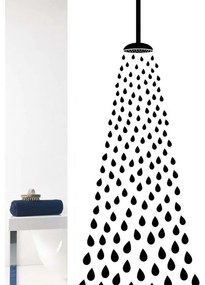 Κουρτίνα Μπάνιου  Shower 02468.001 1.80x2.00 Υφασμάτινη White-Black 180Πx200Υ Πολυέστερ