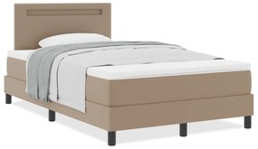 vidaXL Κρεβάτι με Στρώμα Cappuccino, 120x200 εκ, Τεχνητό Δέρμα
