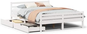 vidaXL Σκελετός Κρεβ. Χωρίς Στρώμα Λευκό 140x200 εκ Μασίφ Πεύκο