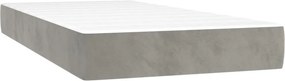 vidaXL Κρεβάτι Boxspring με Στρώμα &amp; LED Αν.Γκρι 200x200 εκ. Βελούδινο