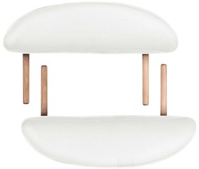 vidaXL Κρεβάτι Μασάζ Πτυσσόμενο Οβάλ Λευκό Πάχος 4 εκ. &amp; 2 Μαξιλάρια