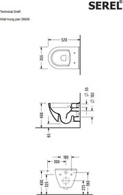 Serel Smart SM2600 Rimless - Κρεμαστή λεκάνη - Slim soft close αποσπώμενο