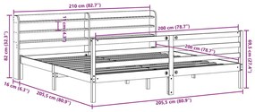 ΠΛΑΙΣΙΟ ΚΡΕΒΑΤΙΟΥ ΜΕ ΚΕΦΑΛΑΡΙ ΛΕΥΚΟ 200X200 ΕΚ. ΑΠΟ ΜΑΣΙΦ ΠΕΥΚΟ 3306654