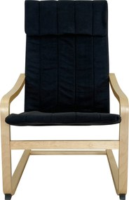 Πολυθρόνα ArteLibre NORDVIK Μαύρο/Φυσικό Ύφασμα/Ξύλο 60x71x105cm