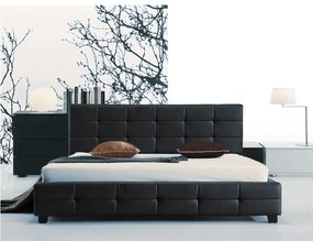 Κρεβάτι Διπλό FIDEL PU Μαύρο 168x215x107 (Στρώμα 160x200)cm