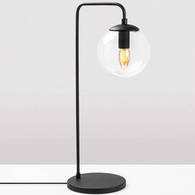 Φωτιστικό Επιτραπέζιο Viran 942FLG1343 17x25x55cm E14 40W Black-Clear Opviq