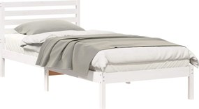 vidaXL Σκελετός Κρεβατιού Λευκό 90 x 220 cm Στερεά ξυλεία πεύκου