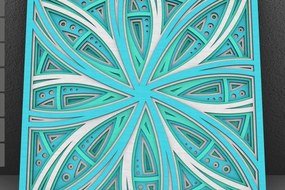 Intra απο ξύλο plywood Χρώμα wenge 3mm-4mm πάχος - Flower Mandala , Layered Mandala Δίασταση 30x30 cm INTRAFABR-123630831