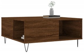 vidaXL Τραπεζάκι Σαλονιού Καφέ Δρυς 80x80x36,5 εκ. Επεξεργασμένο Ξύλο