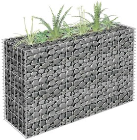 vidaXL Συρματοκιβώτιο-Γλάστρα Υπερυψωμένη 90x30x60 εκ. Γαλβ. Χάλυβας