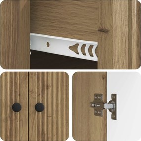 vidaXL Πλαϊνό γραφείο Artisan Δρυς 66 x 34,5 x 90 εκ