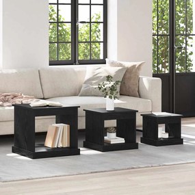 vidaXL Τραπεζάκι σαλονιού 3 pcs Μαύρη Οξυά Επεξεργασμένο ξύλο