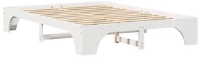 vidaXL Κρεβάτι Λευκό 140x200 cm Μασίφ Ξύλο Πεύκου