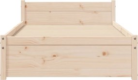 vidaXL Πλαίσιο Κρεβατιού 75 x 190 εκ. από Μασίφ Ξύλο Small Single
