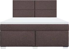 vidaXL Κρεβάτι Boxspring με Στρώμα Σκούρο Καφέ 180x200 εκ Υφασμάτινο