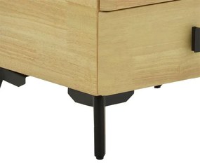 Κομοδίνο Alessio mdf φυσικό-μαύρο μέταλλο 46x37x47εκ 46x37x47 εκ.
