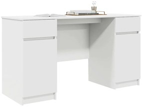 vidaXL Γραφείο με συρτάρι Λευκό 140 x 49 x 76 εκ. Επεξεργασμένο ξύλο