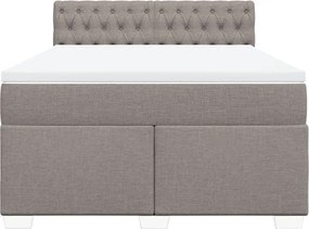 vidaXL Κρεβάτι Boxspring με Στρώμα Taupe 140x200 εκ. Υφασμάτινο