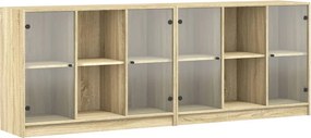 vidaXL Βιβλιοθήκη με Πόρτες Sonoma Δρυς 204x37x75 εκ. Επεξ. Ξύλο
