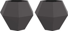 vidaXL Γλάστρα 2 pcs Μαύρο 100 x 100 x 80 εκ Ατσάλι