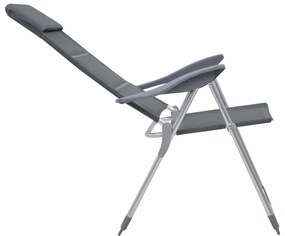 vidaXL Καρέκλες Camping 2 τεμ. Γκρι 58 x 69 x 111 εκ. από Αλουμίνιο