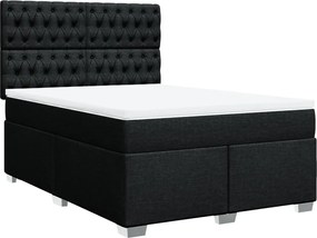 vidaXL Κρεβάτι Boxspring με Στρώμα Μαύρο 140x200 εκ. Υφασμάτινο