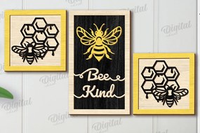 Intra απο ξύλο plywood 3mm-4mm πάχος Bee Mini Sign Cut  Δίασταση 30x20 cm INTRAFABR-123494288