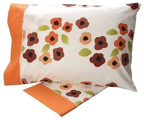 Σετ Σεντόνια Cotton Feelings εμπριμέ 529 Orange Μονό (160x260)