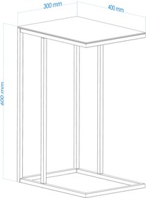 Side Table Alaska C - Smoked Glass Black