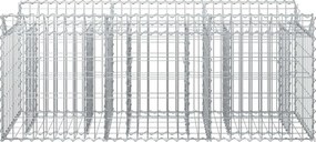 vidaXL Ανασηκωμένο κρεβάτι gabion Ασημί