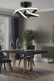 Stewehome Vino Riserva Μοντέρνα Μαύρη Μεταλλική Λεντ Πλαφονιέρα 25x25 cm