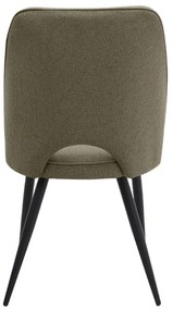 Καρέκλα τραπεζαρίας Christy Megapap λαδί ύφασμα - μεταλλικό μαύρο πόδι 47x59x90εκ.