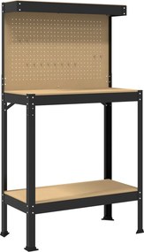vidaXL Εργαστηριακός πάγκος με ράφι Μαύρο 81 x 41 x 145 εκ.