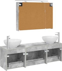 vidaXL Σετ Επίπλων Μπάνιου 4 pcs Γκρι Σκυροδέματος