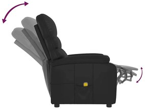 vidaXL Πολυθρόνα Μασάζ Μαύρη από Συνθετικό Δέρμα