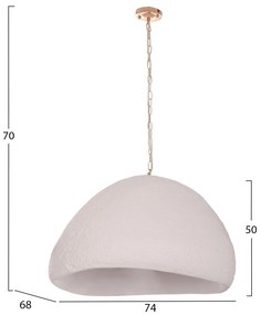 Φωτιστικό Οροφής Κρεμαστό JAYLEN C4703.02XL Fiber Cement σε Λευκό 74x68x50-70Υεκ. 74x68x70 εκ.