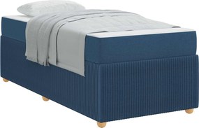 vidaXL Σκελετός Κρεβατιού με στρώμα Μπλε 90 x 190 cm ύφασμα